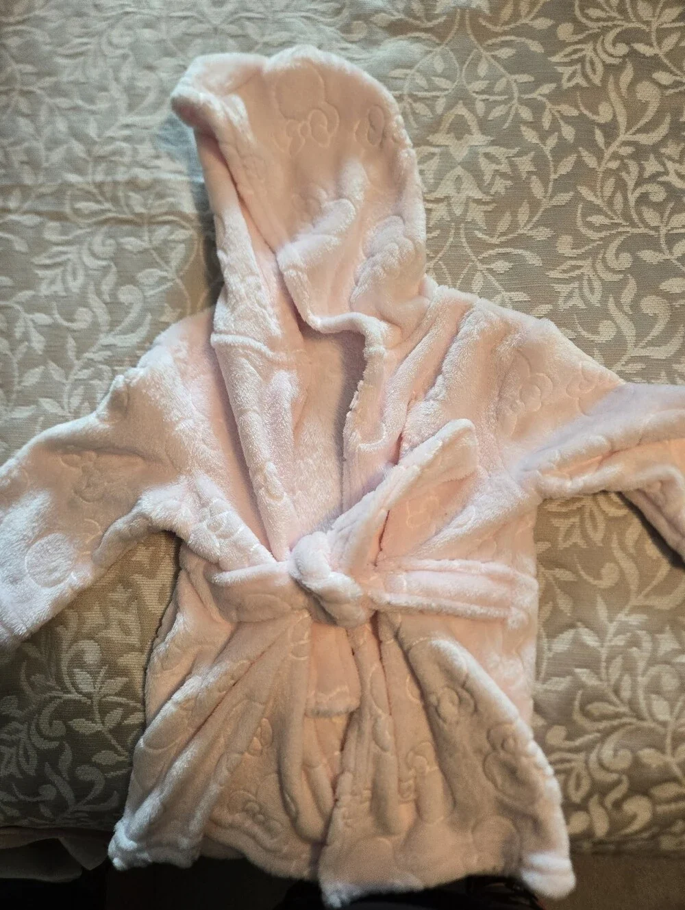Plush Hooded Bathrobe for Babies, Soft Pink
